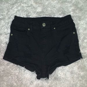 black denim shorts